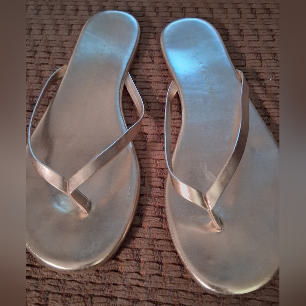 LC Lauren Conrad Metallic Sandals with Bonus Gift